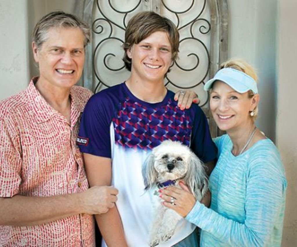 Jenson Brooksby with his Parents, Glen And Tania.