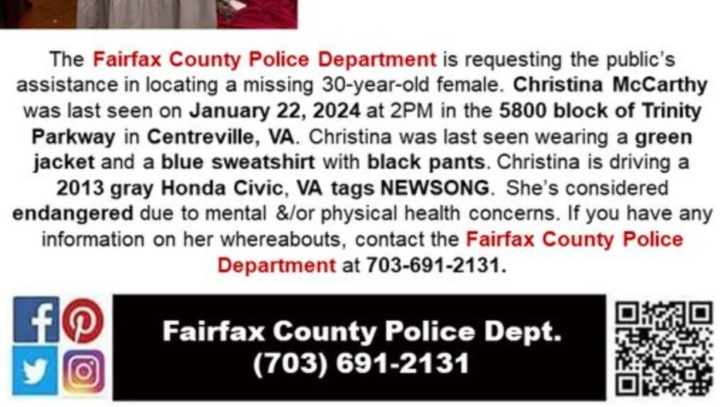 Christina McCarthy Missing