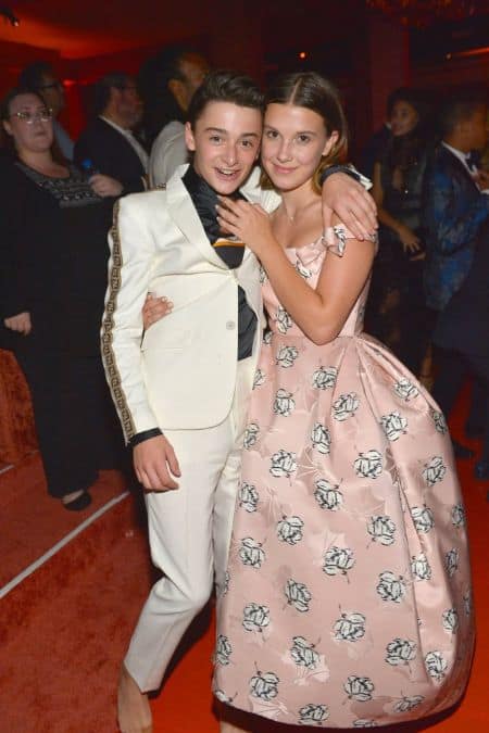 Millie Bobbie Brown and Noah Schnapp at Emmy Award.