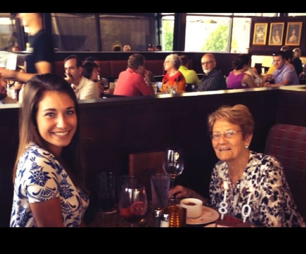 Olivia Holzmacher with her grandmother. 