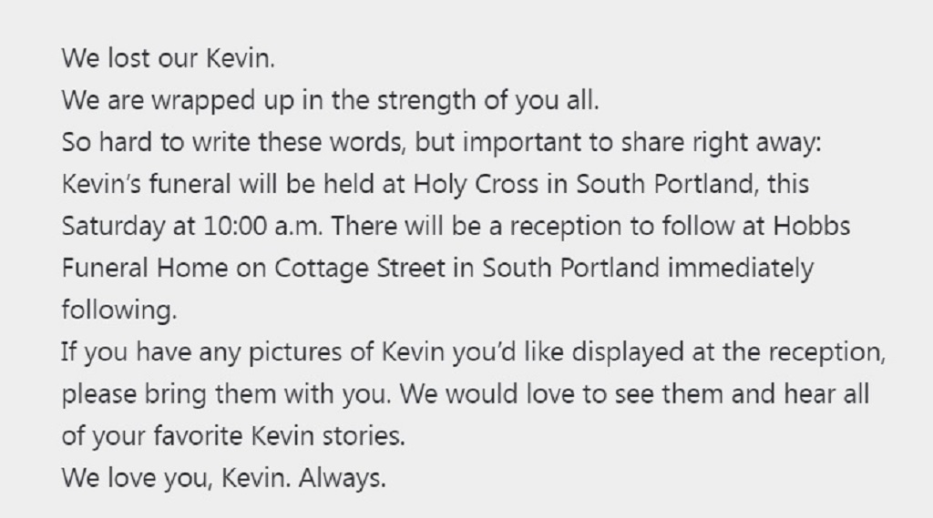 Kevin Kane obituary