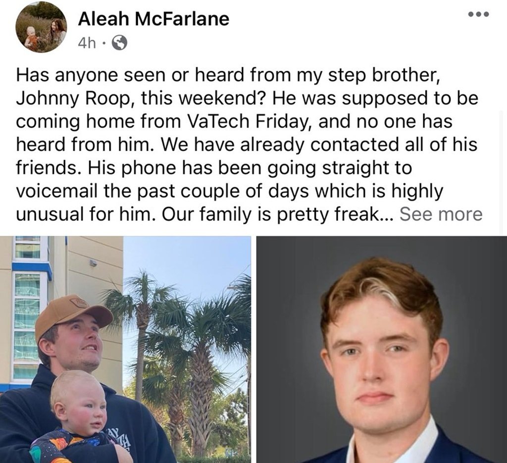 Johnny Roop Missing